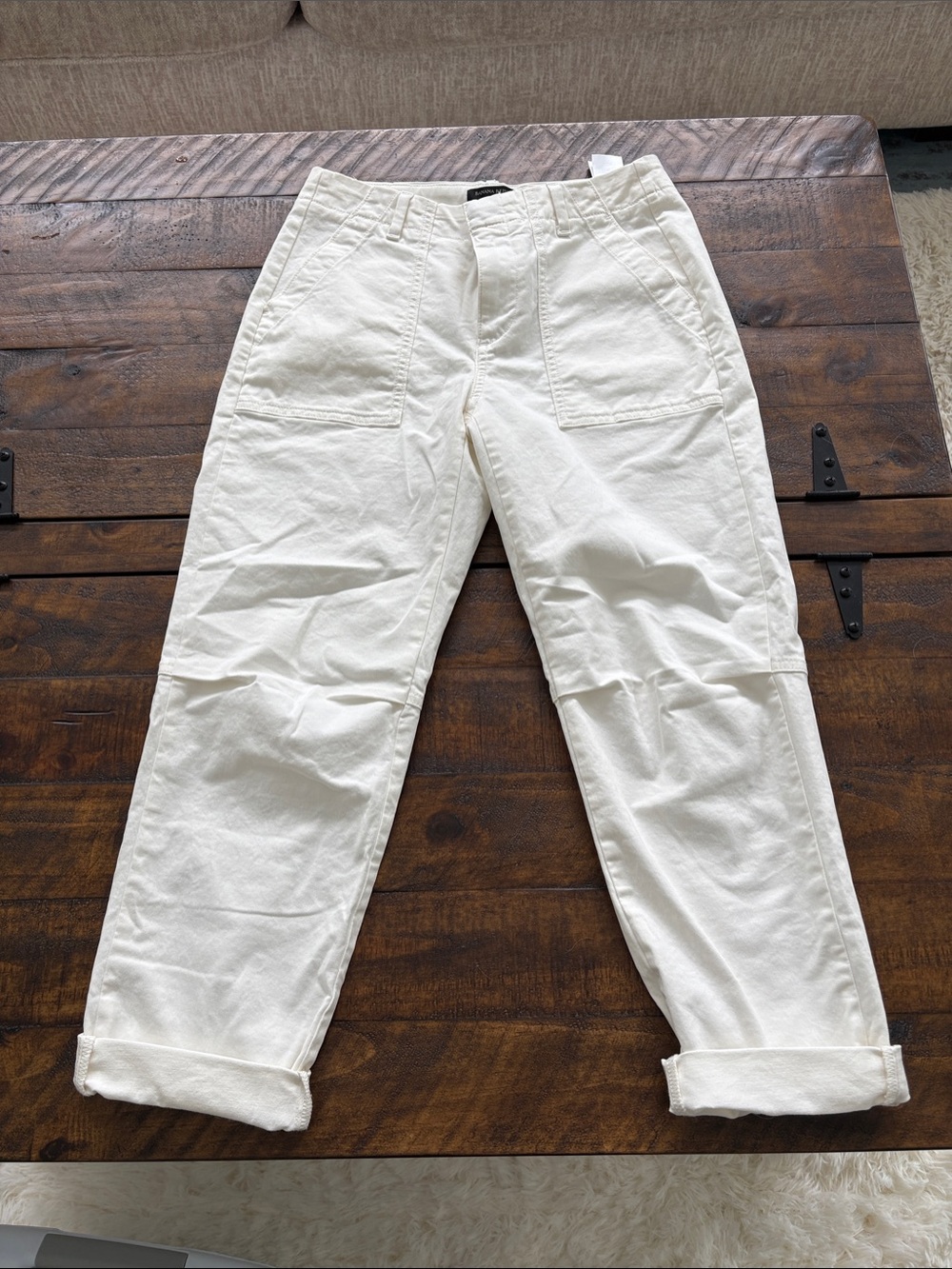 Banana Republic White Utility Capris
